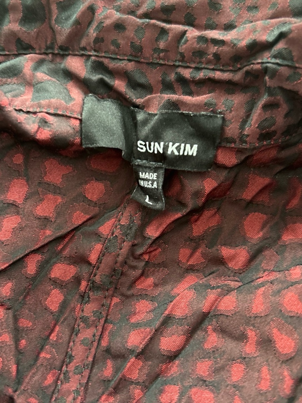 Textured Burgundy Button-Up Jacket - Picture 3 of 3